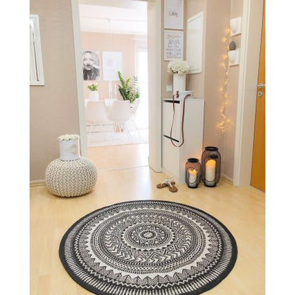 Kilimas Apskritas kilimas sizalio virvelės FLAT 48695/690 vitražas
