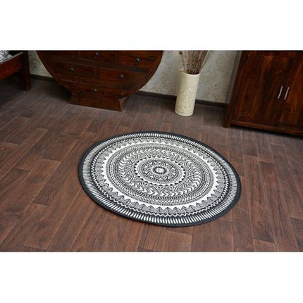 Kilimas Apskritas kilimas sizalio virvelės FLAT 48695/690 vitražas