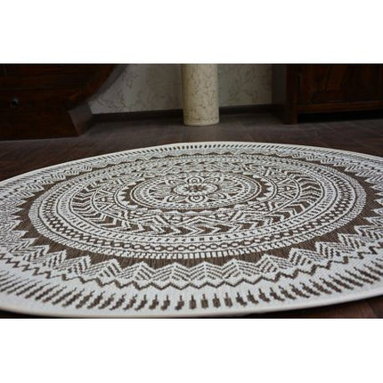 Kilimas Apskritas kilimas sizalio virvelės FLAT 48695/768 vitražas