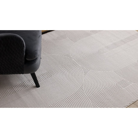 Kilimas BALANCE 9086 kremas - Geometrinis, struktūrinis, glamour