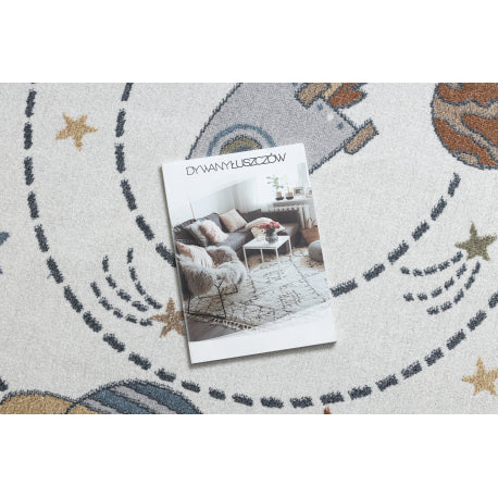 Kilimas BONO 8288 krog Erdvė, planetos kreminis / antracitas