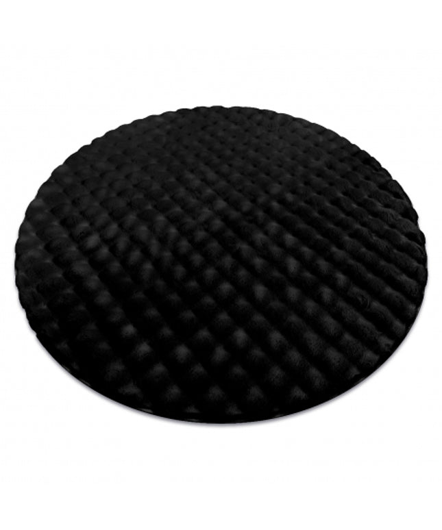 Kilimas BUBBLE aplis black 25 TRIUŠIO KAILIŲ IMITACIJA 3D struktūrinis