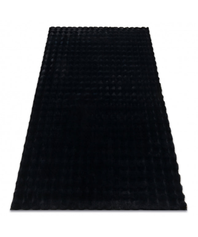 Kilimas BUBBLE black 25 TRIUŠIO KAILIŲ IMITACIJA 3D struktūrinis