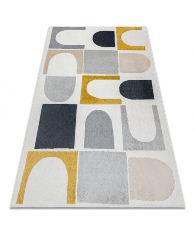Kilimas FUSION 0213 baltas / geltona - Geometrinis, modernus, abstraktus
