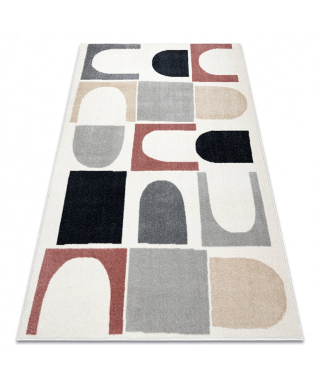 Kilimas FUSION 0213 baltas / tamsiai rožinė - Geometrinis, modernus, abstraktus