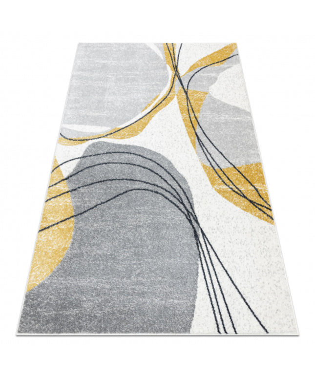 Kilimas FUSION 5868 baltas / geltona - Linijos, modernus, abstraktus