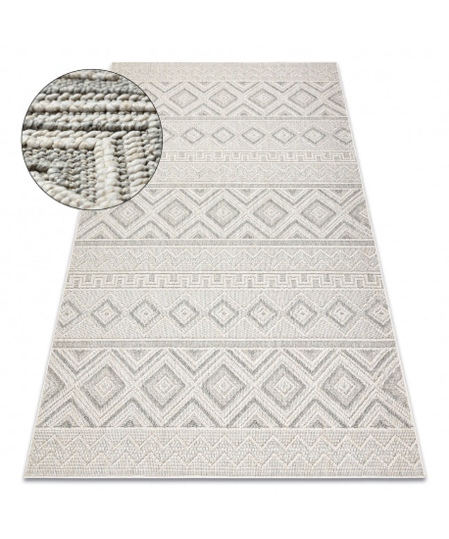 Kilimas JERSEY 19234 pilkas - Rombai, konstrukciniai, kilpiniai BOHO