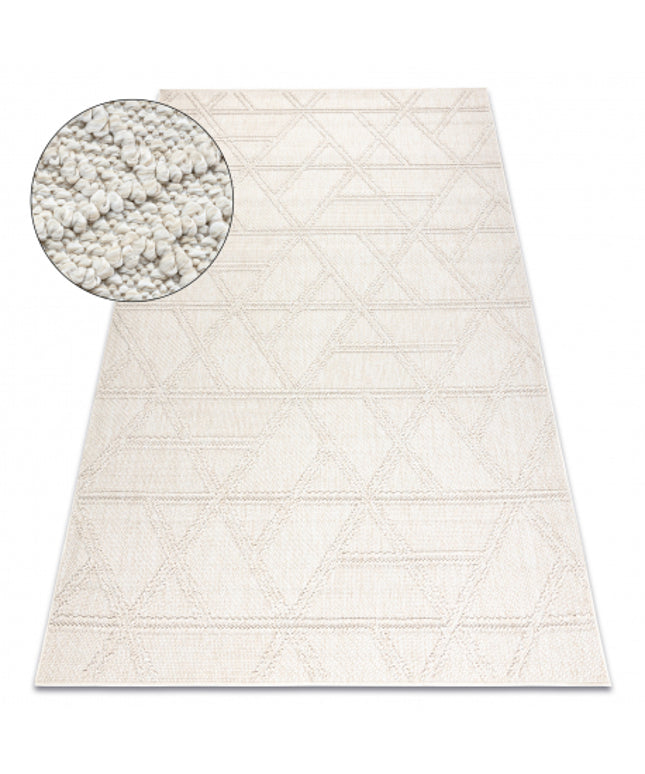 Kilimas JERSEY 19241 kremastaas - Rombai, geometrinis konstrukciniai, kilpiniai BOHO