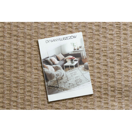 Kilimas JUTE 3650 smėlio spalvos linijos - džiutas, plokščias austas, kutais