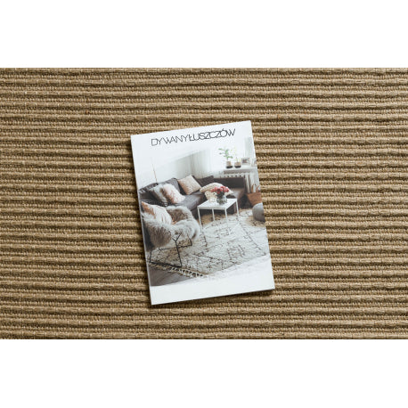 Kilimas JUTE 3651 smėlio spalvos Vienspalvis - džiutas, plokščias austas, kutais