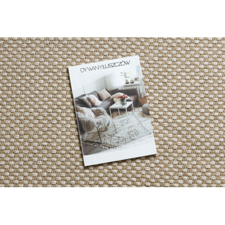 Kilimas JUTE 3731 kremastaas / smėlio spalvos - džiutas, plokščias austas, kutais