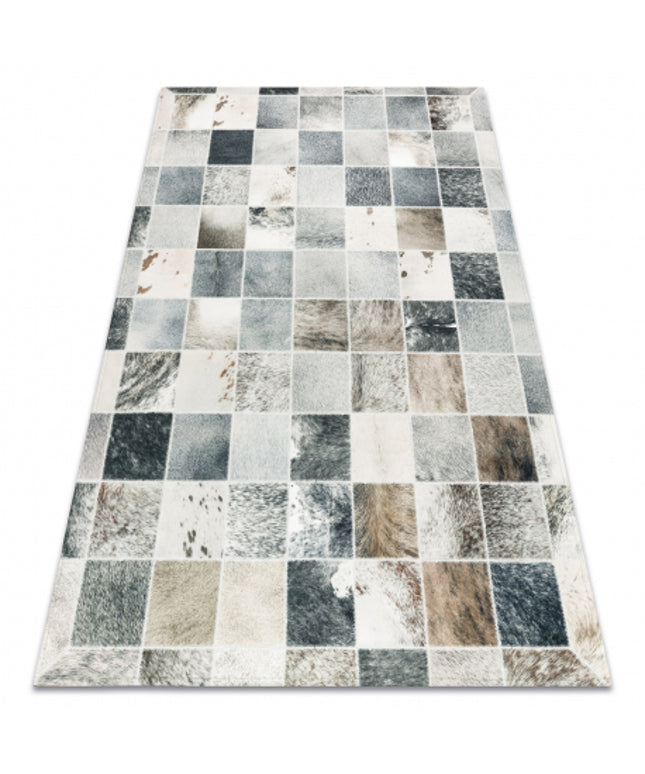 Kilimas PATCHWORK 21716 smėlio spalvos - Karvės oda, kratinys