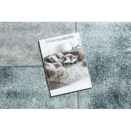 Kilimas PATCHWORK 21719 juodas - Karvės oda, kratinys