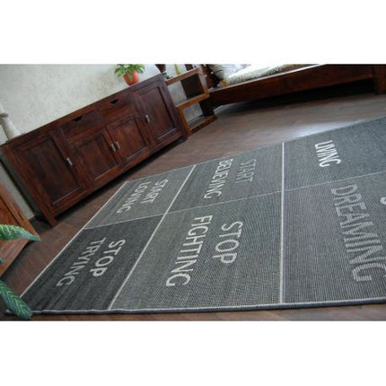 Kilimas sizalio virvelės FLOORLUX 20275 YOLO juoda / sidabras