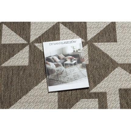 Kilimas sizalio virvelės FLOORLUX 20489 šampanas / taupe TRIKAMPIAI