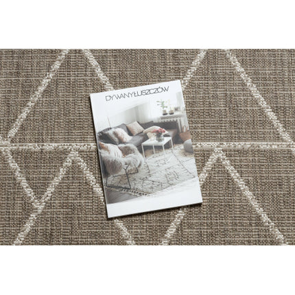 Kilimas sizalio virvelės FLOORLUX 20508 taupe / šampanas TRIKAMPIAI