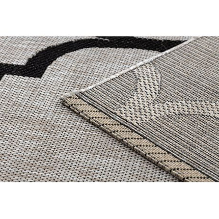 Kilimas sizalio virvelės FLOORLUX 20608 , Maroko dobilai, trellis sidabras / juoda