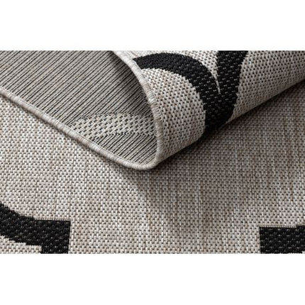 Kilimas sizalio virvelės FLOORLUX 20608 , Maroko dobilai, trellis sidabras / juoda
