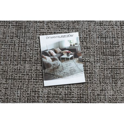 Kilimas sizalio virvelės FLOORLUX Apskritas kilimas 20401 Rėmelis sidabras / juoda