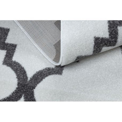 Kilimas SKETCH Apskritas kilimas - F343 kremastaas/pilka Maroko dobilai trellis