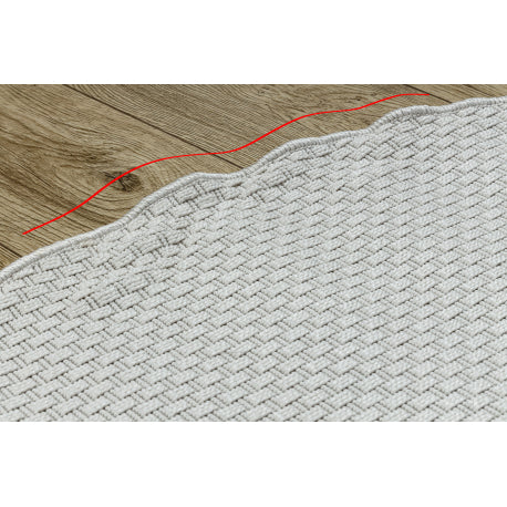 Kilimas TIMO 6272 aplis sizalio baltas - ANTROS KLASĖS PRODUKTAS