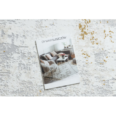 Modernus kilimas DUKE 51378 kreminis / aukso - Betonas, akmuo struktūrinis, labai minkštas, kutais