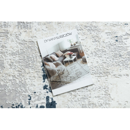 Modernus kilimas DUKE 51378 kreminis / mėlynas - Betonas, akmuo struktūrinis, labai minkštas, kutais