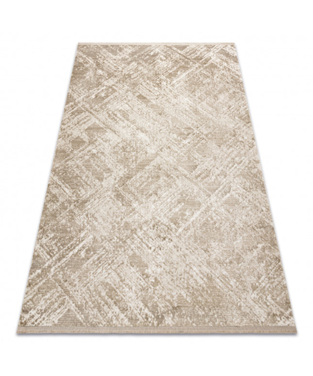 Modernus kilimas DUKE 51541 smėlio spalvos - Geometrinis, struktūrinis, labai minkštas, kutais