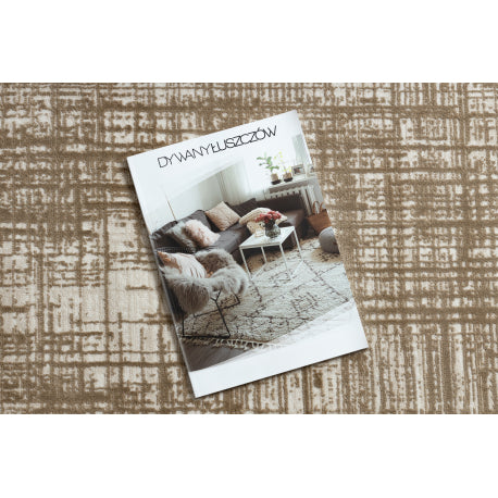 Modernus kilimas DUKE A0357 smėlio spalvos - Vintage, struktūrinis, labai minkštas, kutais