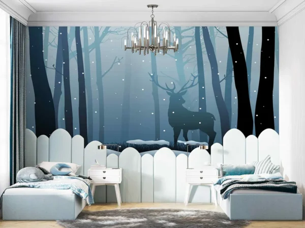 Fototapetas, gamta, elnias rūke tamsoje - 33698952